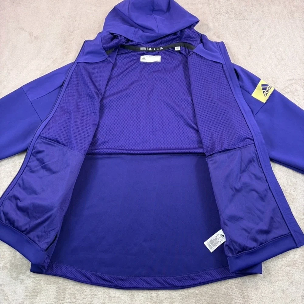 Washington Huskies x Adidas Full Zip Performance Hoodie Men 2XL Purple NWOT